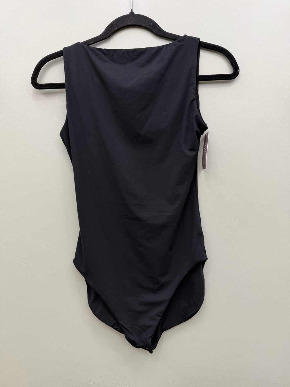 Auden Luxury Collection Black Bodysuit Large NWT V Neck Stretch Smoothing